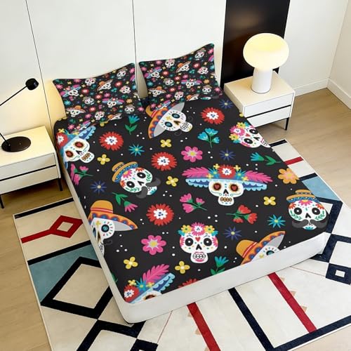 Drap-housse crâne coloré 3D, le cadeau idéal pour un adolescent - 6