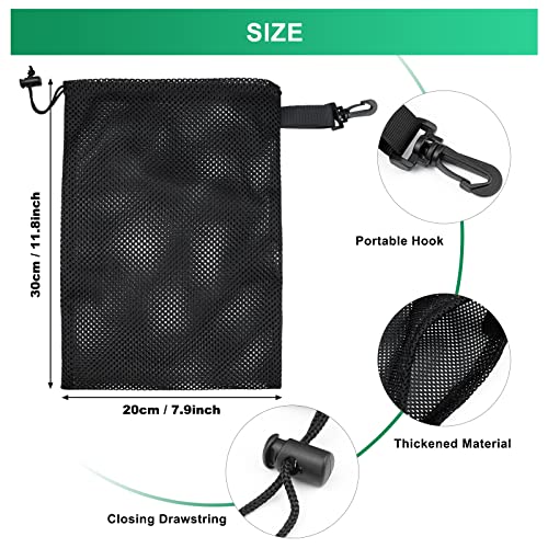 10 PCS With Clips Mesh Drawstring Bags, Portable Nylon Storage Bags for toy,Sports Storage,Outdoor activities etc. (7.9x11.8in)2