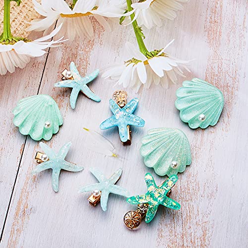 Pinces à cheveux étoile de mer bleu chic pour sublimer vos coiffures de mariage d'été