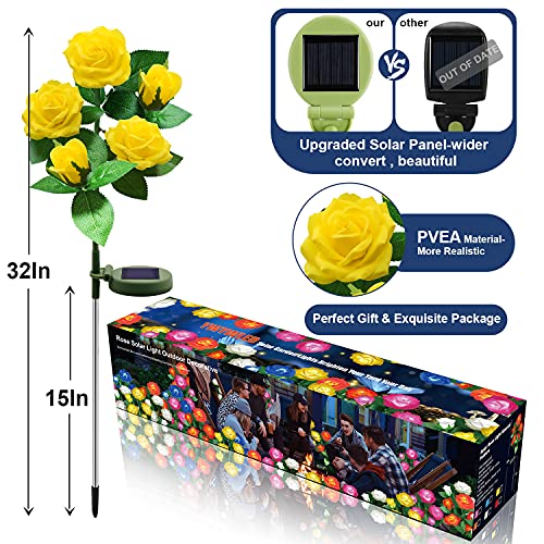 YWYWLED Solar Flower Lights Outdoor Waterproof LED Garden Stake 2 Pack by YWYWLED - Used condition - Image 3