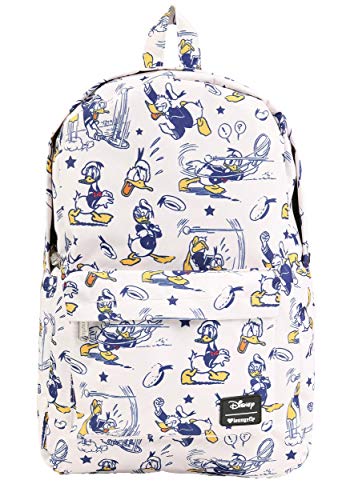 Loungefly Disneys Donald Duck Print Backpack, White, Standard