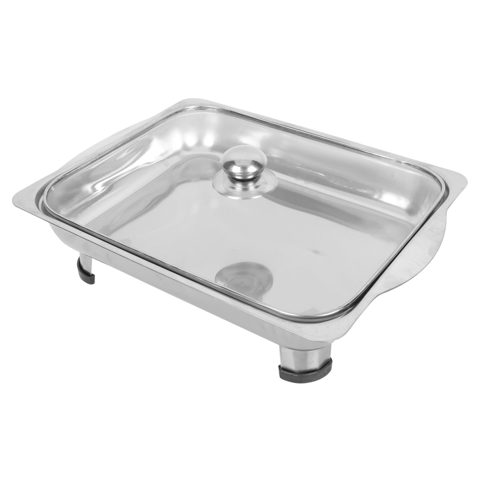 Unomor Buffet Tray Four-leg Food Tray Appetizer Plates Food Tray for Restaurant Fruit Tray with Lid Food Warmer Trays Rectangular Chafer Dish Rectangle Tray Hot Pot Serving Dishes Glass