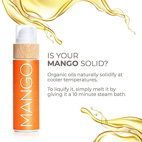 Cocosolis Mango Tanning Accelerator - Organic Tanning Oil With Vitamin E & Mango Scent For A Fast Intensive Tan - Tanning Enhancer For A Rich Chocolate Tan (6.76) #TOP6