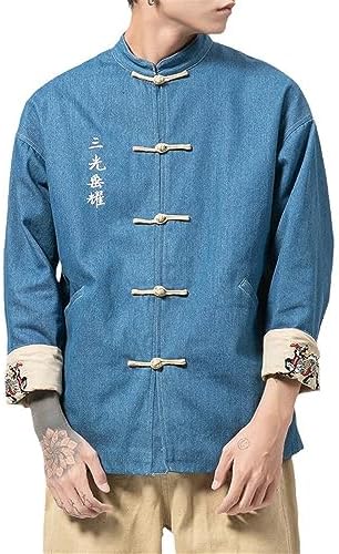 Xingfenly Japanese Embroidered Jacket Top Casual Denim