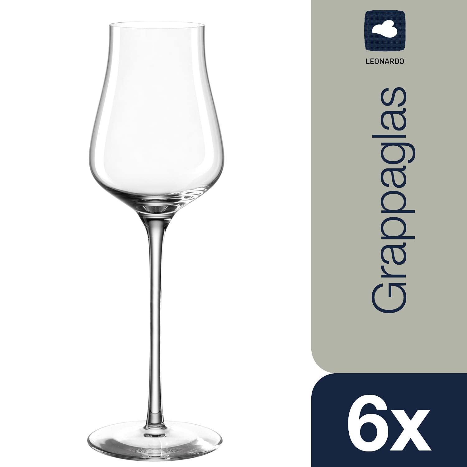 LEONARDO HOME Bicchieri da Grappa, 210 ml, Brunelli, 6 Pezzi, Vetro