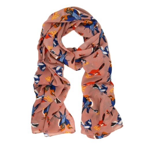 TrendsBlue Elegant Birds & Butterflies Print Fashion Scarf - Diff Colors Avail