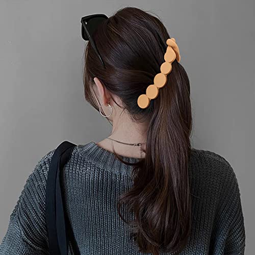 Ahoney 6 Pack Large Banana Clips Hair For Thick Hair 5" Banana Clip For Women Non Slip Strong Hold Ponytail Clip Fine Hair 80S 90S Fine Thick Curly Hair Accessories For Women (Round) #TOP4