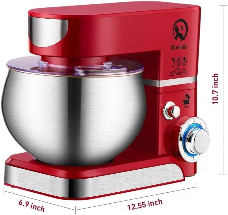 Stand Mixer, 600W, Electric Kitchen Portable Lightweight Mixer with Stainless Steel Bowl, Dough Hook, Whisk, Beater