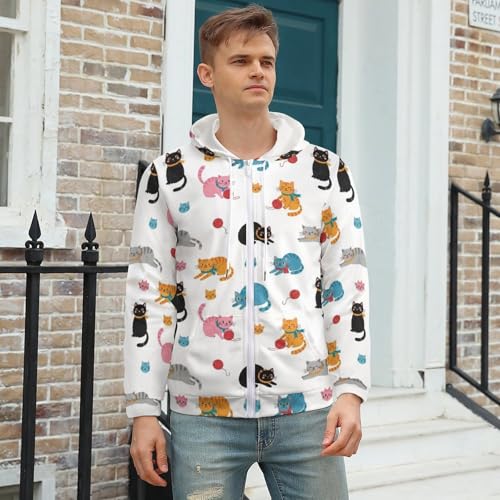 Chaqueta con capucha unisex con cierre y bolsillo miniatura 3