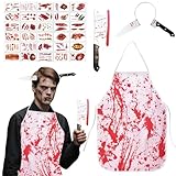 Photo Gallery aethryon costume halloween uomo donna horror - macellaio costumi halloween vestito adulto, 30 tatuaggi, coltello halloween, grembiule insanguinato, cerchietto coltello, vestiti halloween carnevale Photo Gallery aethryon costume halloween uomo donna horror - macellaio costumi halloween vestito adulto, 30 tatuaggi, coltello halloween, grembiule insanguinato, cerchietto coltello, vestiti halloween carnevale