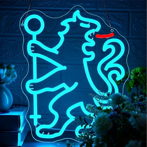 Image of Football Neon Sign for Wall Decor Soccer Team Logo LED Light for Man Cave