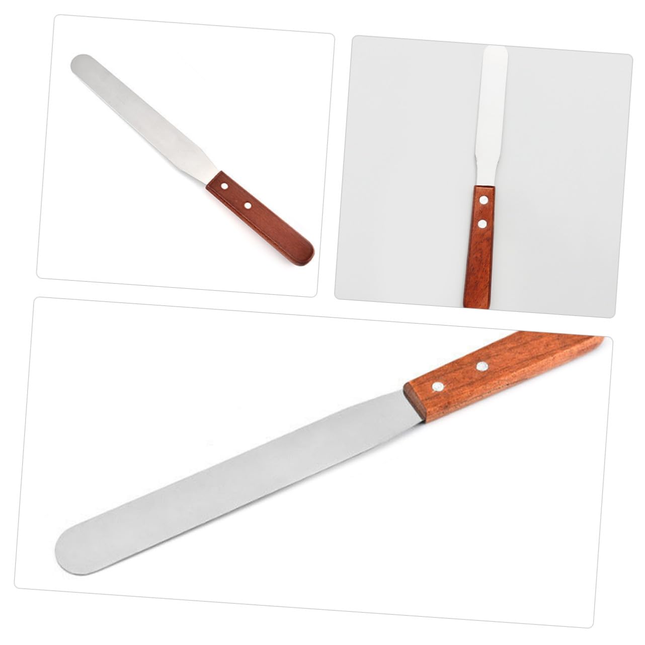 Hair Removal Spatula Stainless Steel and Wood Waxing Applicator Comfortable Grip for Salon and Home Use Wax Scraper Tool for Women Hair Removal