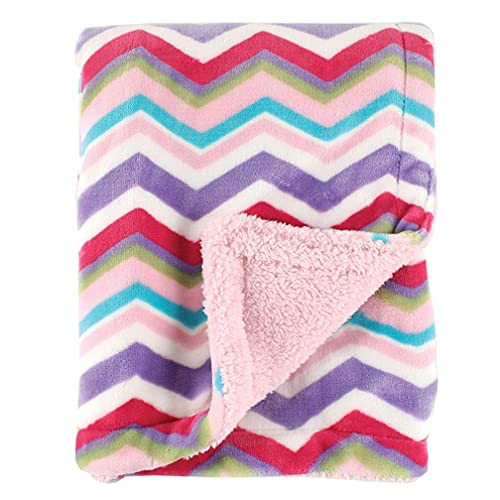 Image of Hudson Baby Unisex Baby Plush Mink and Sherpa Blanket, Pink, One Size