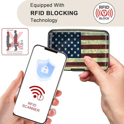 Image of Elfish Mini RFID Aluminum Wallet Credit Cards Holder Metal ID Case for Men Women (color conch)
