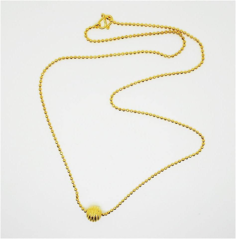 Bead Lovely 24k Thai Baht Yellow Gold Plated Filled Necklace Jewelry 18 inch