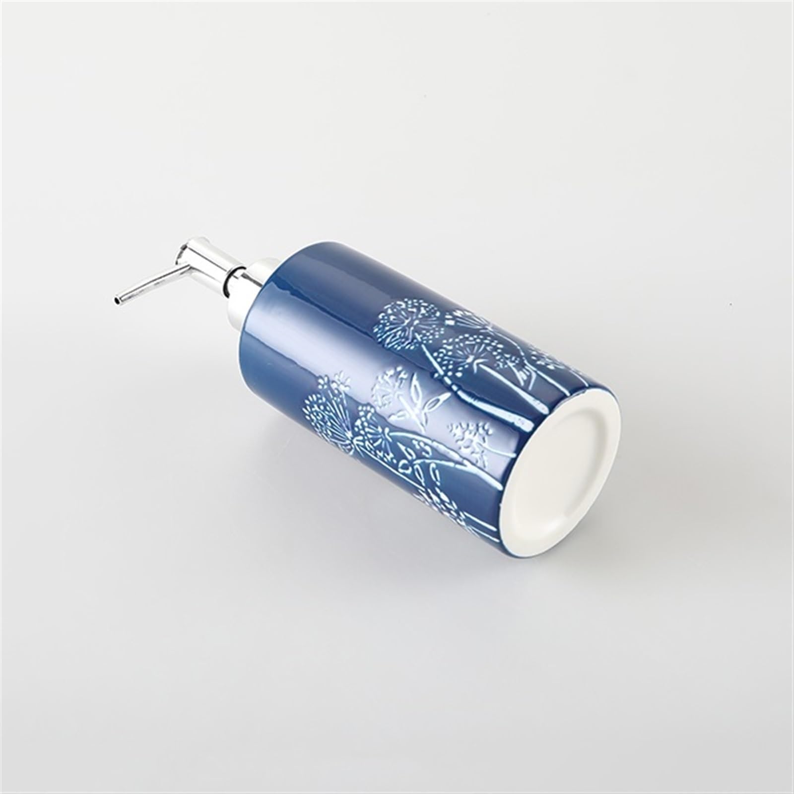Dispenser di sapone Pompa di sapone da bagno per lozione shampoo piatto sapone blu Dispenser di sapone in ceramica per casa colonica Bagno Cucina Dispenser pompa a mano