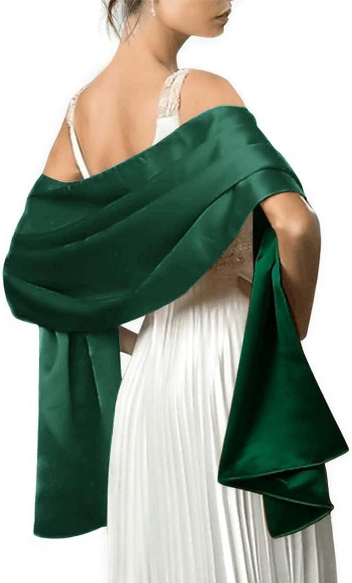 MLMW Shawls and Wraps for Evening Dresses Satin Shawl Wraps for Women Extra Long Wedding Shawls for Bridal Party - Image 2