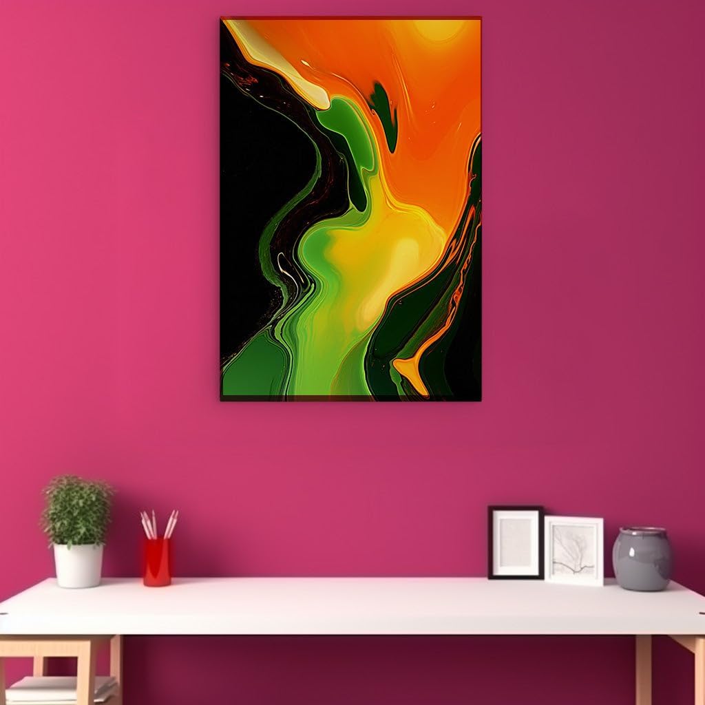 Canvas for Living room. Unleashing Colors in Motion: An Abstract Fusion of Curves and Spirals, 27 x 18 inch Canvas Wall Art - Contemporary Masterpieces - Modern Home Decor - 69x46 cm (27x18 inch)