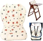 High Chair Cushion and Straps,High Chair Cushion Pad,Baby High Chair Seat Cushion Liner Pad Cover Mat and Highchair 5 Point Harness Straps,1 Set(Star)