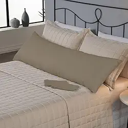 Fronha para Travesseiro de Corpo Fofuxão Xuxão 146x46cm Percal 180 Fios 80% Algodão 20% Poliéster Capa com Zíper Suave Confortável Protege Decora Quarto (Marrom)