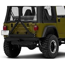 Redrock 4x4 Rock Crawler Rear Bumper with Tire Carrier; Textured Black Compatible with 87-06 Jeep Wrangler YJ & TJ