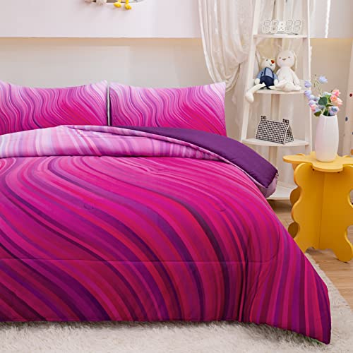 image for MWMWMW Purple Comforter Set Queen Colorful Tie Dye Bedding Kids Comfor