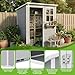 AIRAJ Gartenhaus für den Außenbereich,Kunststoff,Wet... Gerätehaus,138x110.5x182 cm,mit Boden/Fenstern/Lüftungsschl... Tür,Ganzjahres Geräteschuppen,für Garten, Terrasse & Pool