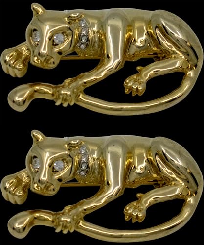 Image of Set of 2 Brooch Lapel Pins With Rhinestones