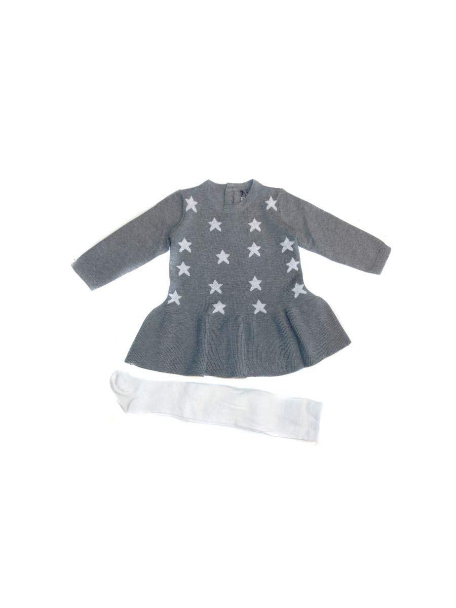 LOSAN Vestitino Infant Girls con Calza Grigio, 6-9