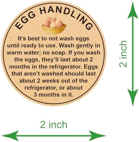 2 Inch 300 PCS Fresh Eggs Farmer's Market Egg Handling Stickers image 5