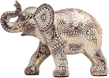 Taiyoko Elephant Statue for Home Decor,Elephant Figurines with Trunk up,Elephant Decor Table Decorations for Living Room,Elephants Gifts for Woman