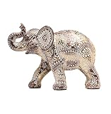 Taiyoko Elephant Statue for Home Decor,Elephant Figurines with Trunk up,Elephant Decor Table Decorat