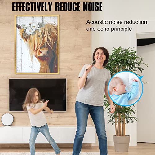 Sound Absorbing Wall Art: Highland Cow Art Acoustic Panels Soundproof Wall Panels, Acoustic Wall Art, Sound Proof Padding For Recording Studio Acoustical Treatments #TOP1