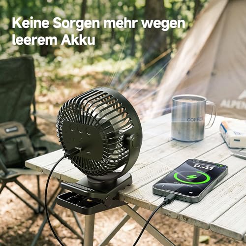 EasyAcc 13000 mAh Clip on Fan