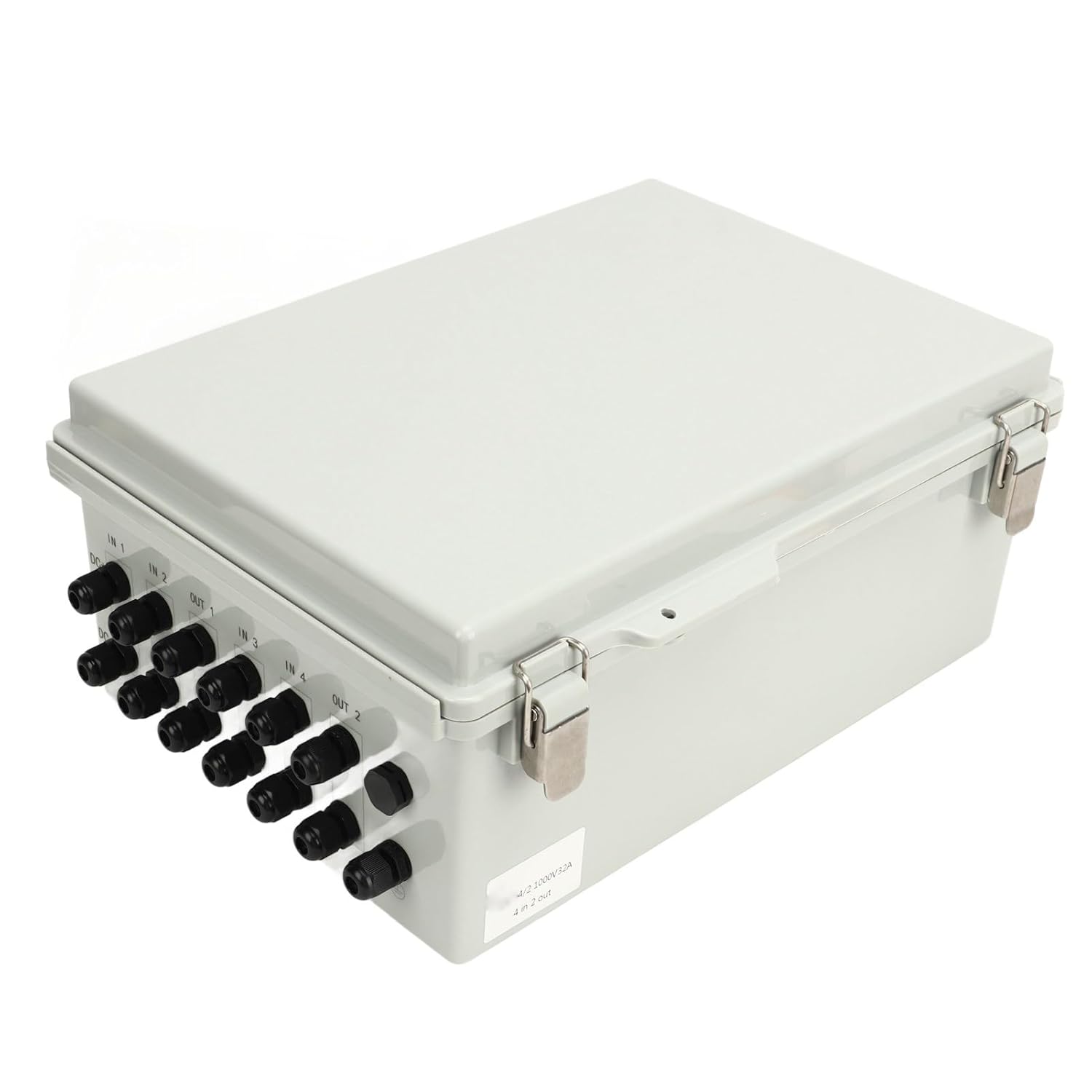 Fafeicy PV Combiner Box, PC Housing, Protection, 15A Circuit Breaker, for 12V 24V Solar Power Systems