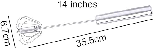 Miniatura 3 de Batidores de acero inoxidable y espumador de leche, mezclador giratorio para mezclar, batir y remover (14 pulgadas)