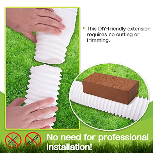2 Pack Rain Gutter Downspout Extensions Flexible, Drain Downspout Extender, Gutter Connector Rainwater Drainage Connector 21"-60", Flexible/Shapeable Drain Pipe Wiith Gutter Connector & Screws(White) #TOP2