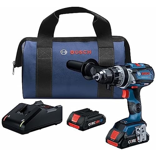 BOSCH GSR18V-975CB25 18V Brushless Connected-Ready 1/2 In. Drill/Driver Kit with (2) CORE18V 4 Ah Advanced Power Batteries