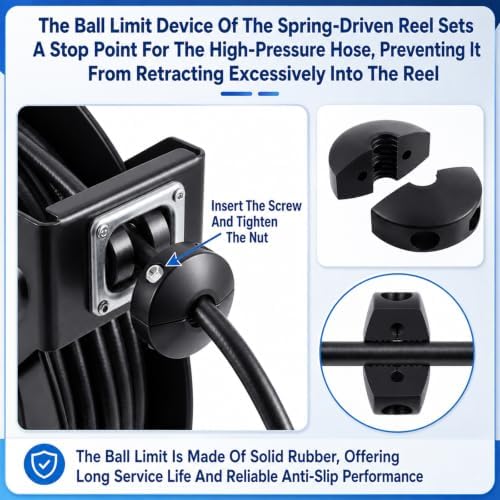 4Sets 3/8" Air Hose Reel Rubber Stopper Fit for Spring Driven Air Hose Reel — 사진 7