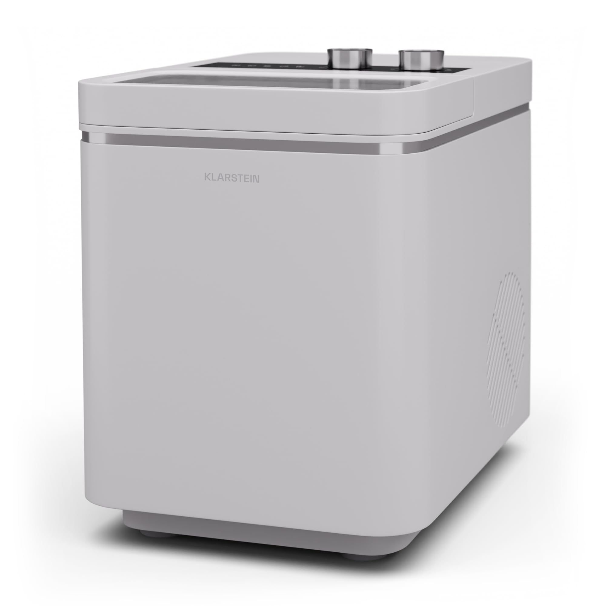 Klarstein IceCraft - Macchina del Ghiaccio, 12kg/24h, Cubetti in 6 Minuti, 2 Dimensioni, Facile da Usare, Design Moderno, Pulizia Automatica, Macchina del Ghiaccio per Casa e Bar, 150W, Bianco