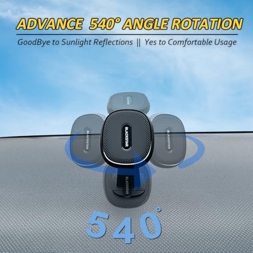 Image of Blackstar Armstrong - Multi-Purpose Magnetic Mobile Holder for Car Dashboard /Windshield with 540 Angle Rotation - Use in AC Vent & Car Dashboard (Incompatible with MagSafe)