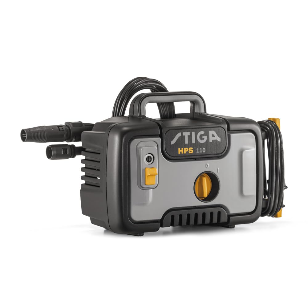 STIGA HPS 110 Idropulitrice Elettrica Ad Alta Pressione, 1400 W, 110 Bar – Compatta, Leggera – Pulizia Superfici Esterne