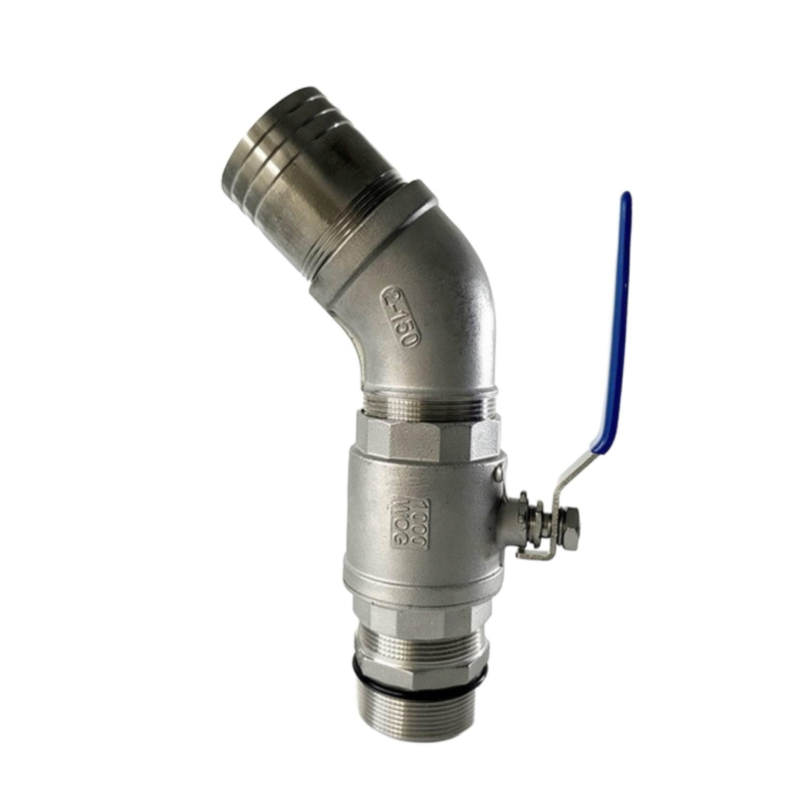 perfk Válvula para Bidón de Aceite Grifo de Tambor Llave de Barril de Descarga con Palanca Ergonómica y Salida Inclinada, Válvula De Descarga De Barril De Aceite De 45 Grados Con Boca Grande De 59 Mm