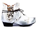  TMA 1858 Modische Damen Stiefeletten Stiefel Schuhe Leder weiß alle Gr.36-42 EUR 39