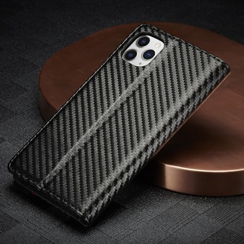 Étui de protection iPhone 11 Pro en cuir hybride et finitions carbone