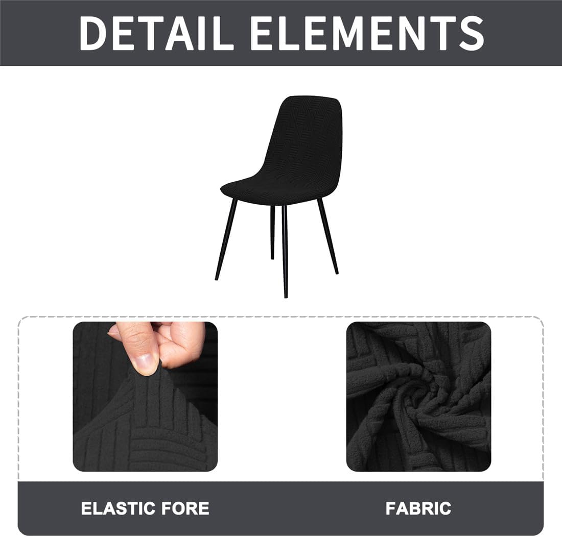 6 Pack Stretch Shell Dining Chair Mid Century Modern Armless Lounge Slipcovers for Dining Room, Kitchen, Living Room