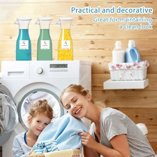 Laundry Liquid Dispenser,3Pcs Laundry Detergent Dispenser,Small Fabric Softener Storage Bottle,Reusable Washing Powder Storage Containers With 16 Waterproof Label For Laundry Room Organization - Image 7