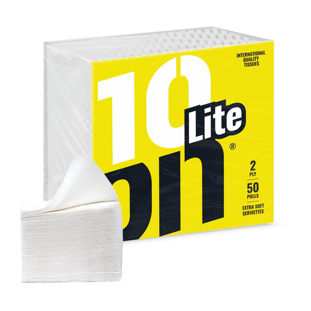 10 on Lite 2 Ply Extra Soft Tissue Paper Napkins | Large Size 30 X 30 CM | 50 Paper Napkin Per Pack | Soft & Absorbent | (B0BRYLL4SY) Amazon Price History, Amazon Price Tracker