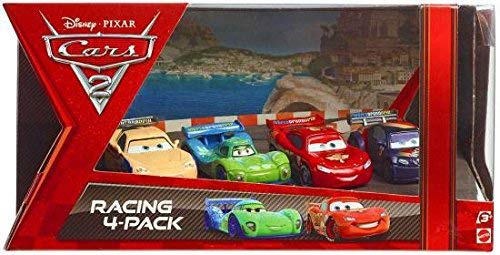 Disney Pixar Cars 2 Exclusive Racing 4-Pack Lightning McQueen, Max Schnell, Jeff Gorvette and Carla Veloso