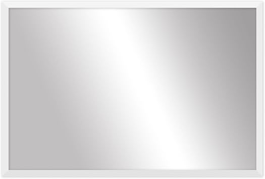 Frame My Mirror White Metal Framed Mirror, 20" x 24", True Reflections Glass, White Finish, Windham Design, Hangs Horizontally or Vertically, Built in the USA